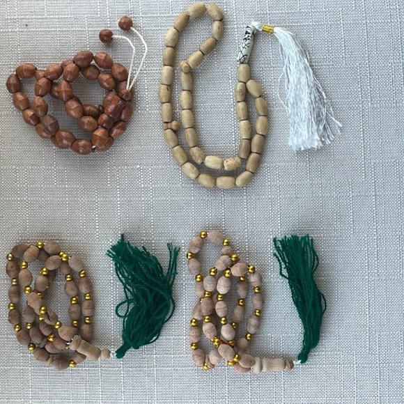 Prayer Tasbeeh Real Wood Handmade Pray Beads Lot of 4 Tasbeh - Picture 6 of 10